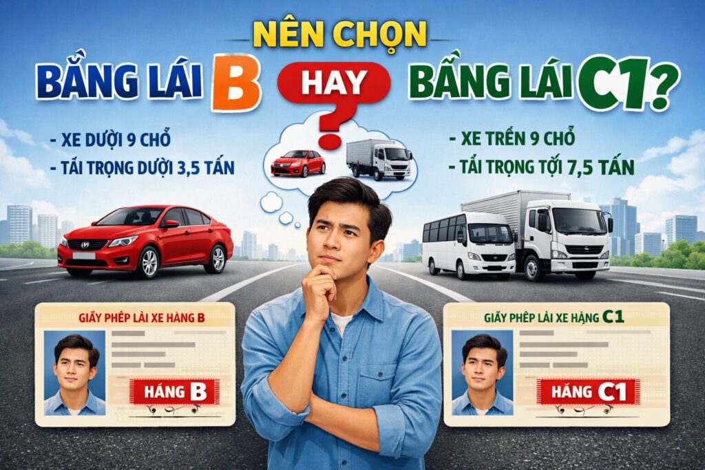 Nên Học B Hay C1-Cách Đăng Ký Thi Bằng Lái Xe C1