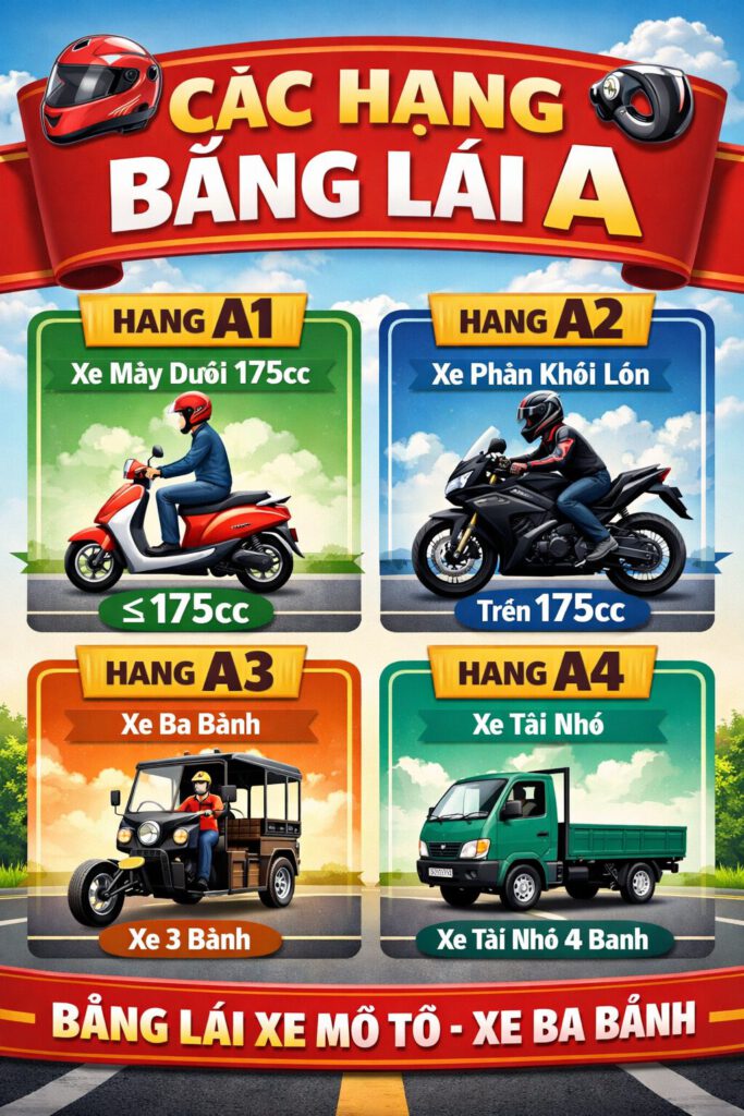 Các Xe Hạng A-Bằng Lái Xe Mô Tô